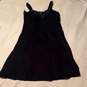 Elegant Black Velvet Slip Dress